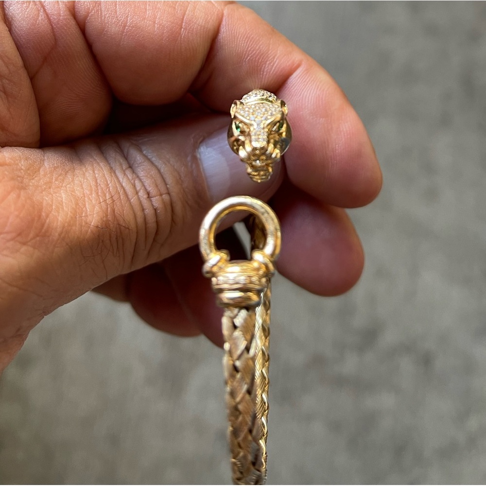 Sterling Silver, Solid, Tiger, Cuff Bracelet - image 6